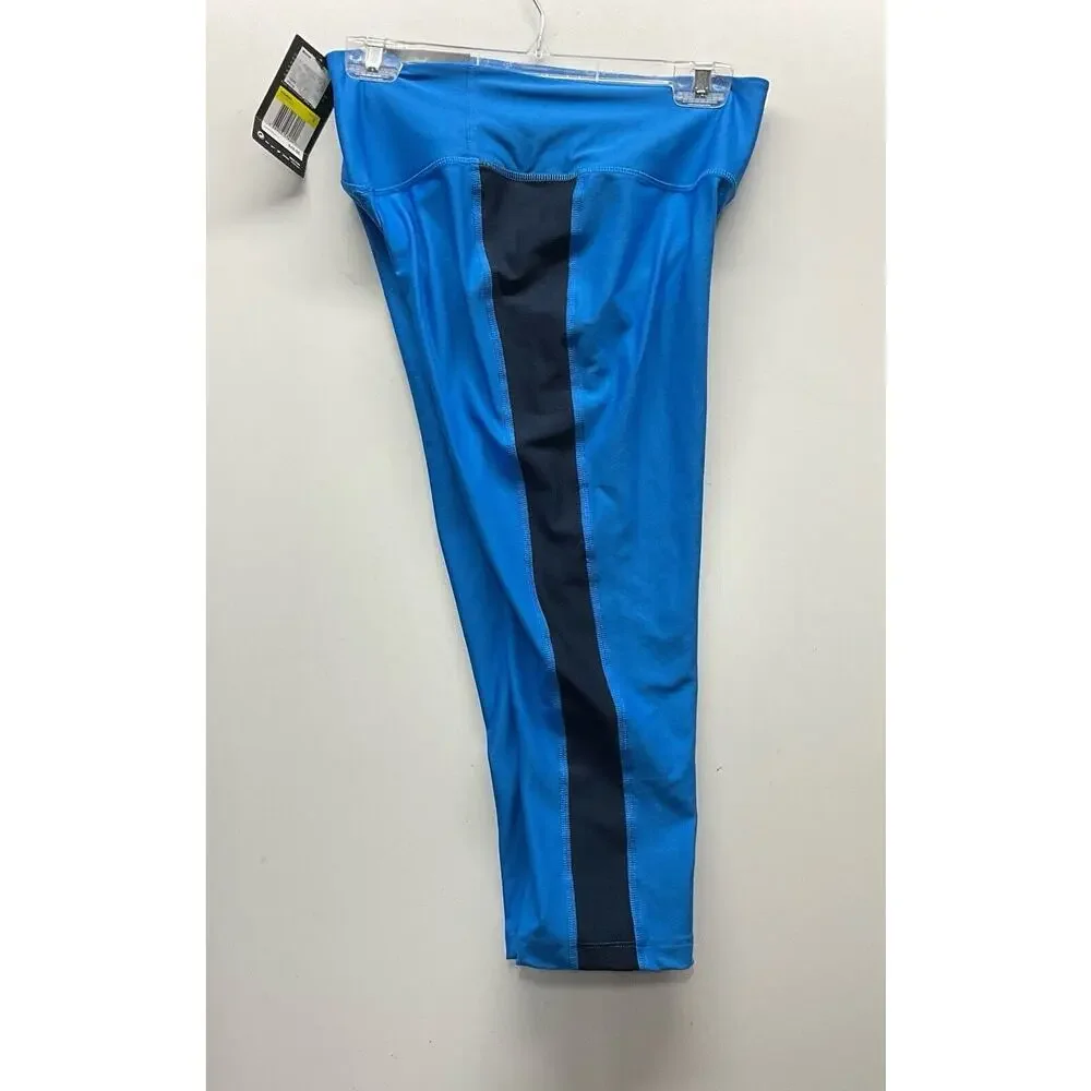 Nike Dri Fit Training Tight Fit Woman’s Size Small Blue Leggings With Stripe New